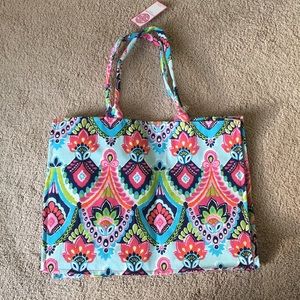 patterned canvas tote